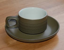 Denby Chevron (3 lines of chevrons) Cup and Saucer