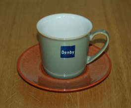 Denby Fire  Straight Cup & Saucer