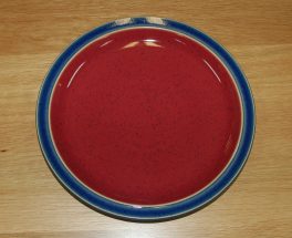 Denby Harlequin Blue Out/Red In Salad/Dessert Plate