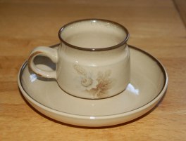 Denby Memories (Older style, slight speckles) Coffee Cup and Saucer