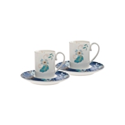 Denby Monsoon Veronica  Espresso Cup and Saucer x 2 in Gift Box